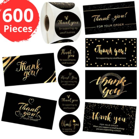 600 Pieces Thank you cards and Stickers - Picture 1 of 7